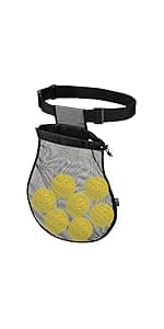 Cosmos Pickleball Ball Holder Adjustable Hanging Bag for PickleBall Nets, Foldable Storage Basket Mesh Net Pouch for Holding 6 Balls