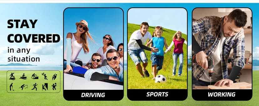 BHYTAKI Cooling Compression Arm Sleeves for Men Women,UPF50 UV Sun Protection Sleeves for Work Sport Tattoo Cover Up