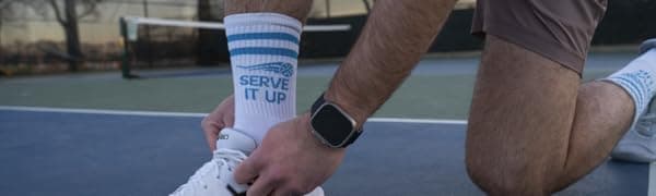 Performance Pickleball Crew Socks, Great Gift For Pickleball Lovers, Mens and Womens, One Size 8-13