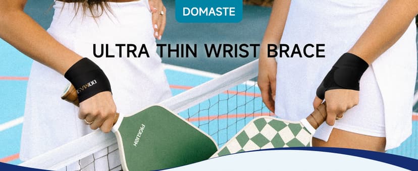 Pickleball Wrist Brace Support for Tennis, Ultra Thin Elastic Wrist Wraps, Lightweight, Breathable and Skin Friendly (Black/Left/One Size)