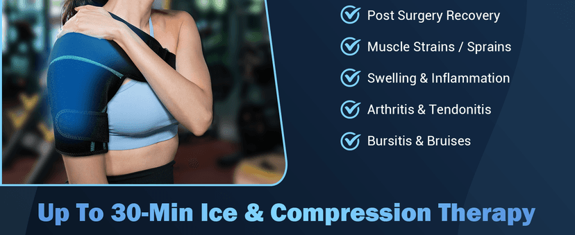 Comfytemp Shoulder Ice Pack Wrap, FSA HSA Eligible, Shoulder Brace with Gel Ice Pack for Injuries Reusable, Physical Therapy Cold Compression Sleeve for Arm Rotator Cuff Pain Relief, Surgery Recovery