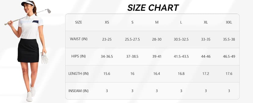 G Gradual Golf Skirts for Women Zipper Pockets High Waisted Skorts for Woman Tennis Athletic Workout Casual Summer