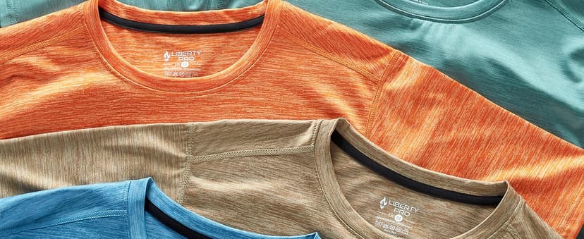 5 Pack Men’s Active Quick Dry Crew Neck T Shirts | Athletic Running Gym Workout Short Sleeve Tee Tops Bulk