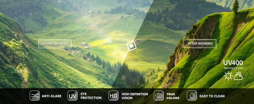 KALIYADI Polarized Sunglasses for Men, Lightweight Sun Glasses with UV Protection for Driving Fishing Golf