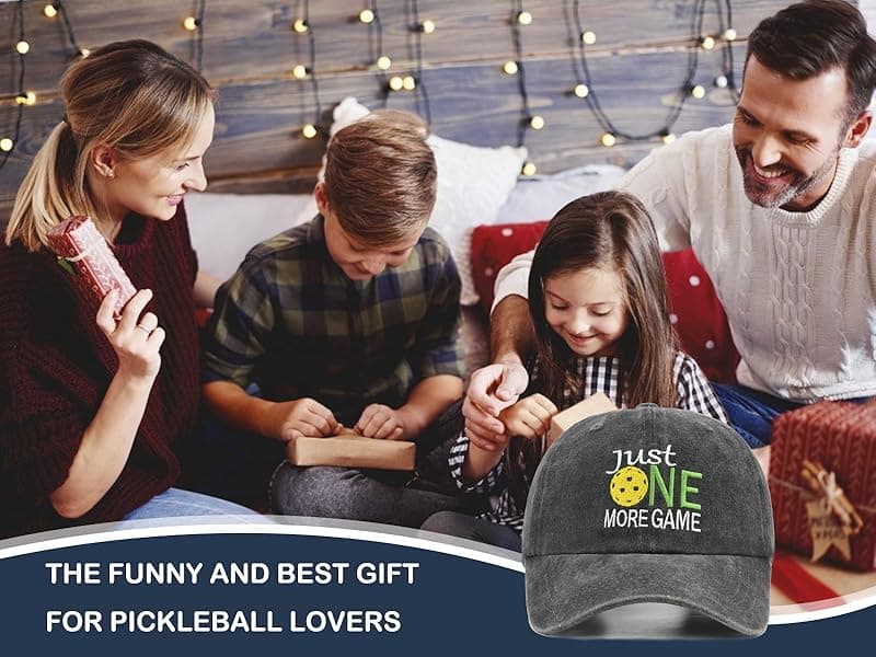 Pickleball Hat with Gift Box - Pickleball Gifts for Men Women - Washed Adjustable Embroidered Baseball Cap