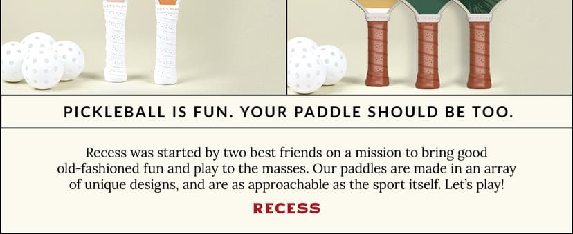 Recess Premium Pickleball Paddle - Strong & Durable Fiberglass Surface, Lightweight, Honeycomb Core & Comfort Grip Handles - Tournament or Casual Play, USAPA Approved