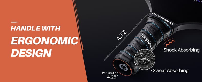 niupipo Pickleball Paddles Set of 2/4/1, USAPA Approved Graphite Carbon Fiber Pickleball Rackets, Polypropylene Honeycomb Core, Cushion 4.72In Grip, Bag/Cover, Pickle Ball Paddle Set for Men Women