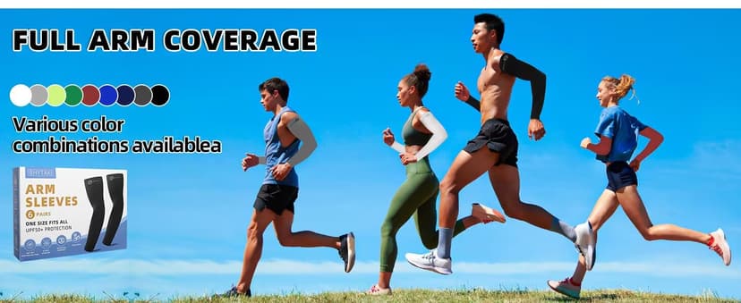 BHYTAKI Cooling Compression Arm Sleeves for Men Women,UPF50 UV Sun Protection Sleeves for Work Sport Tattoo Cover Up