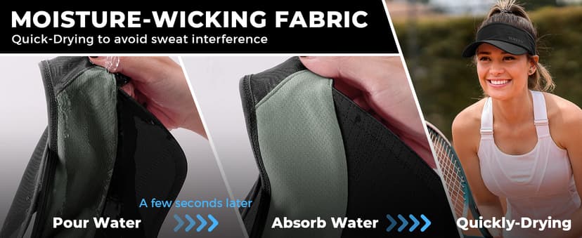 Sukeen Sports Sun Visor Men Women Lightweight Packable Cooling Stretchy Visor Hat for Running, Tennis, Golf