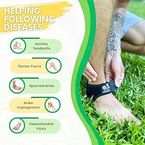 IRUFA, AN-OS-11,3D Breathable Elastic Knit Patented Fabric Adjustable Athletics Achillies Tendon Ankle Wrap, Plantar Fasciitis, Pain Relief for Sprains, Strains, Arthritis and Torn Tendons (S/M)