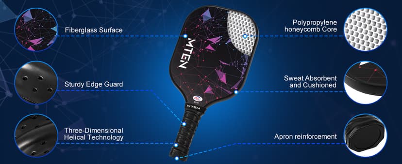 Pickleball Paddles, USAPA Approved Fiberglass Surface Pickleball Set with Pickleball Rackets, Pickleball Paddles Set for Men Women
