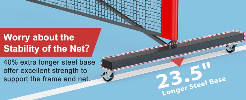 Portable Pickleball Net, Pickle Ball Net Outdoor with 22ft Regulation Size Net, Court Markers, Durable Frame PE Knited Pickleball Practice Net System for Backyard Driveway