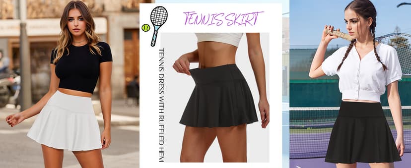 Buauty Women's Tennis Skirt Pleated Golf Skirts with Pockets Shorts Athletic Skort for Pickleball Sports Outfits