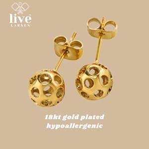 Pickleball Earrings Jewelry for Women Gold 18KT Best Gift Present for Her Hypoallergenic Feminine Accessories