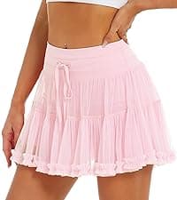 Stelle Women's Tennis Golf Skirts High Waisted with Pockets Inner Shorts for Athletic Skorts Sports Running Pickleball