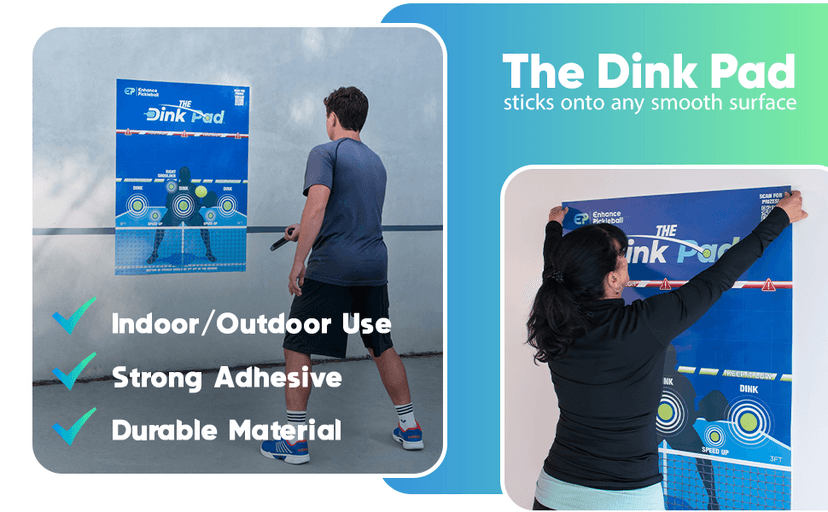 The Official Dink Pad by Enhance Pickleball - Pickleball Rebounder Training Aid - Practice Your Dinks and Improve Your Pickleball Game - Transform Any Wall into a Pickleball Court and Net
