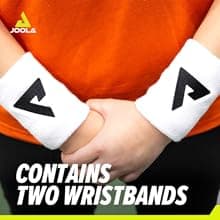 JOOLA Trinity Wristband 2 Pack – White Wrist Bands with Moisture Wicking Performance Material – 4 inch Elastic Sweatband for Wrists – Table Tennis & Pickleball Accessory