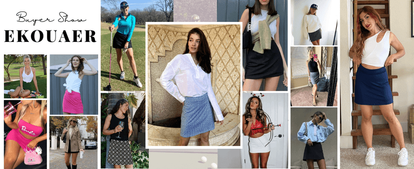 Ekouaer Women's Athletic Skorts Lightweight Golf Skirts Inner Shorts Pocket Tennis Workout Sports Pickleball Skort