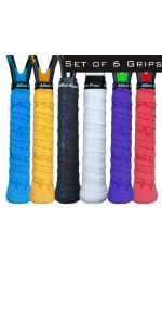 ALIEN PROS Pickleball Overgrip (4-Pack) with Ridges for Better Grip Control - Precut and Dry Feel Pickleball Grip Tape - Non-Slip Pickleball Paddle Grip Tape for High Performance