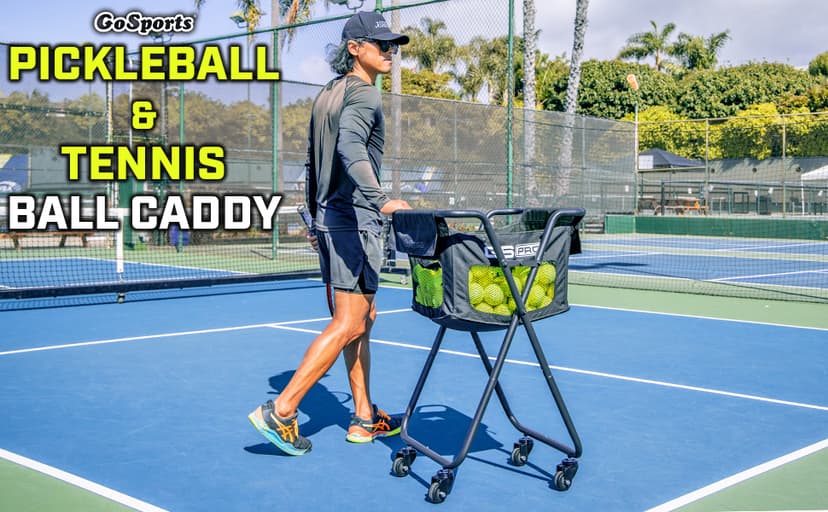 GoSports Ball Caddy with Wheels - Portable Cart holds 140 Pickleballs or 175 Tennis Balls