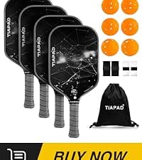 Pickleball Paddles Set of 2/4, USAPA Approved, Foam Molding 5.5" Long Handle, Lightweight, Fiberglass 16mm, Textured Surface, Elongated Pickle Ball Rackets 2 Pack for Beginner