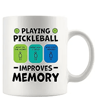 Panvola Queen of the Pickleball Court Pickleball Gifts for Women Ceramic Mug Gifts for Pickleball Lovers Coffee Cup 11 oz White Novelty Drinkware