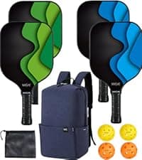 Pickleball-Paddles-Set of 4 or 2 Rackets by JoncAye, USAPA Approved Pickle-Ball Equipment with Balls, Bag, Accessories, Fiberglass Graphite Pickleball Racquet Set for Men, Women, Kids, Adults