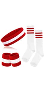 ONUPGO Sweatband Set Sports Headband Wristband Set Sweatbands Terry Cloth Wristband Wrist Sweatband Headbands Moisture Wicking Sweat Absorbing Head Band