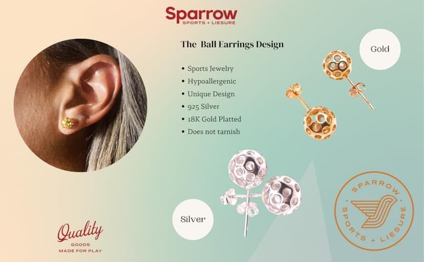 Pickleball Stud Earrings