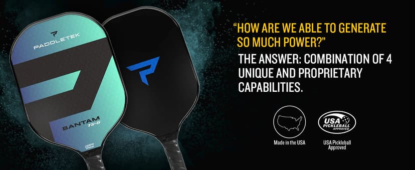 Paddletek Bantam TS-5 Pickleball Paddle | Professional Pickleball Paddles with Honeycomb Core, Textured Fiberglass Epoxy Hybrid Surface, Bantam PolyCore & High Tack Performance Grip | USAPA Approved