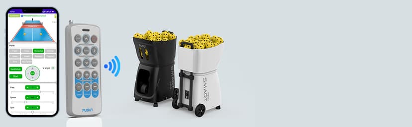 PP Smart PRO Pickleball Machine - 85+ Ball Capacity, 4-6hr Battery, 20-120km/h Speed, 26M Range, App & Remote Control, 5-45° Angle - Perfect for Training, Club & School Coaching