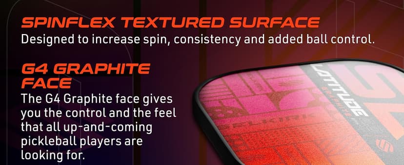 SLK Latitude 2.0 Pickleball Paddle | G4 Graphite Pickleball Paddle Face | Rev-Core+ Technology with SpinFlex Surface | Redesigned for Performance and Control
