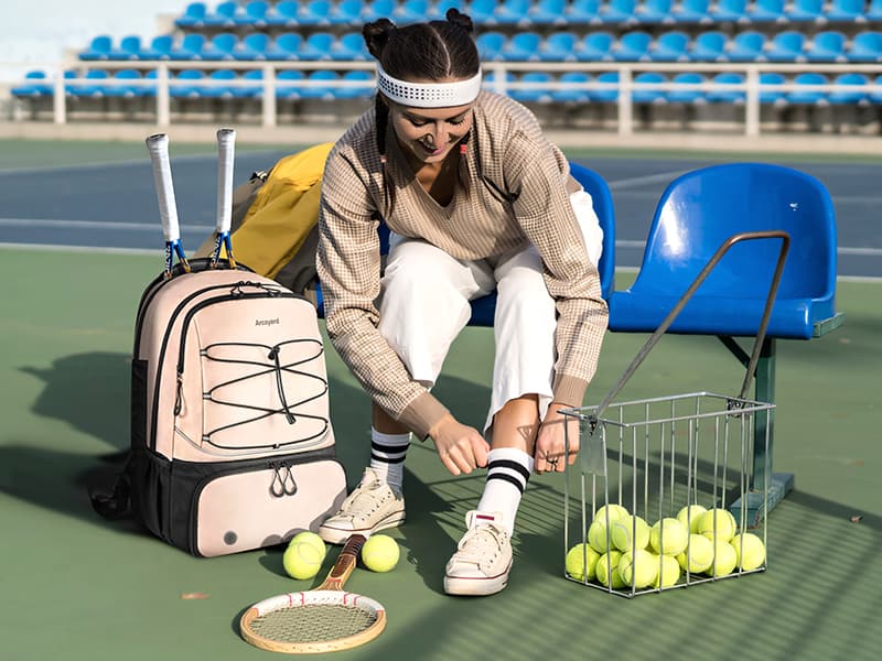 Tennis Bag Holds 2 Rackets, Professional Tennis Bags for Women, Tennis Backpack with Ventilated Shoe Compartment