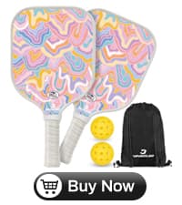 VINSGUIR Pickleball Paddle Set of 2, USAPA Approved Lightweight Fiberglass Rackets with Honeycomb Core, 4 Pickleballs & Carrying Bag, Ideal for Beginners & Gift