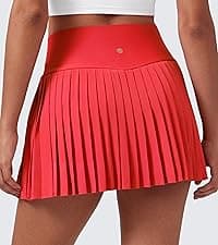 CRZ YOGA High Waisted Golf Skirts for Women A Line Tennis Athletic Casual Skort with Inner Shorts Pockets