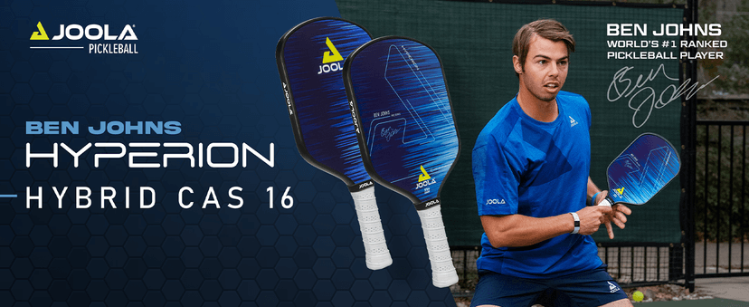 JOOLA Ben Johns Hyperion Pickleball Paddle - Select Raw Carbon Surface or Carbon Abrasion Surface for Increased Power and Spin - Elongated Grip Handle - Carbon Fiber Pickleball Paddle - USAP Approved