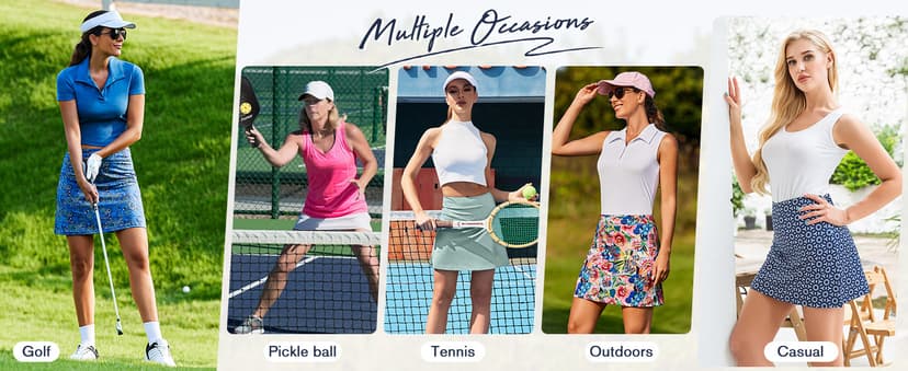 Ekouaer Women's Active Performance Skort Lightweight Skirt for Running Tennis Golf Workout Sports