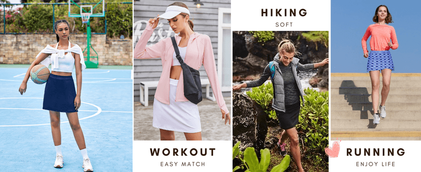 Ekouaer Women's Athletic Skorts Lightweight Golf Skirts Inner Shorts Pocket Tennis Workout Sports Pickleball Skort