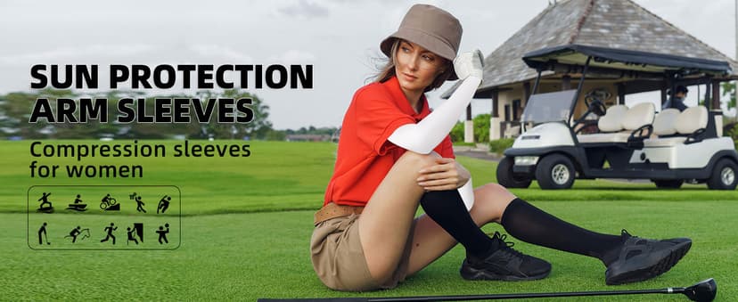 BHYTAKI Cooling Compression Arm Sleeves for Men Women,UPF50 UV Sun Protection Sleeves for Work Sport Tattoo Cover Up