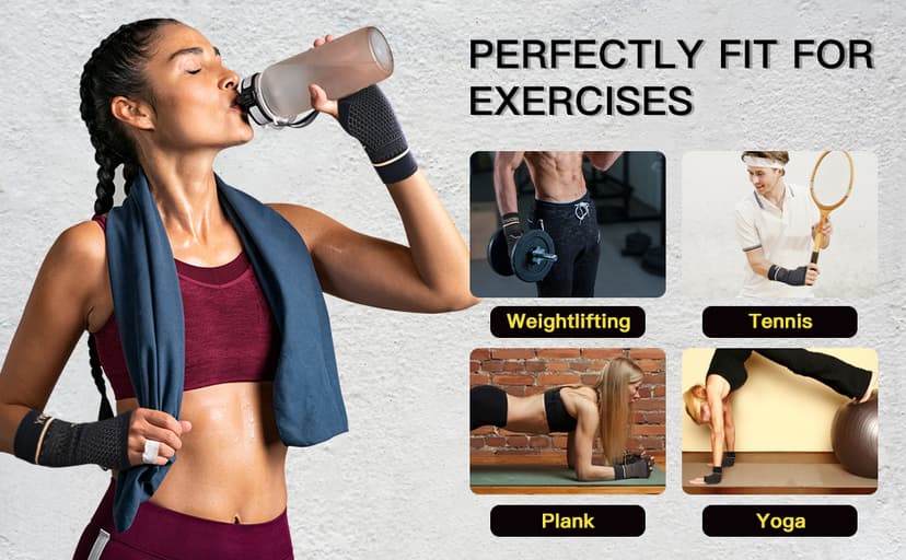 INDEEMAX Copper Wrist Compression Sleeve 1 Pair, Comfortable Hand Brace Support for Arthritis, Tendonitis, Sprains, Workout, Carpal Tunnel - Left & Right - Women and Men