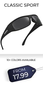 Nitrogen Polarized Wrap Around Sport Sunglasses for Men Women UV400 Protection Sun Glasses