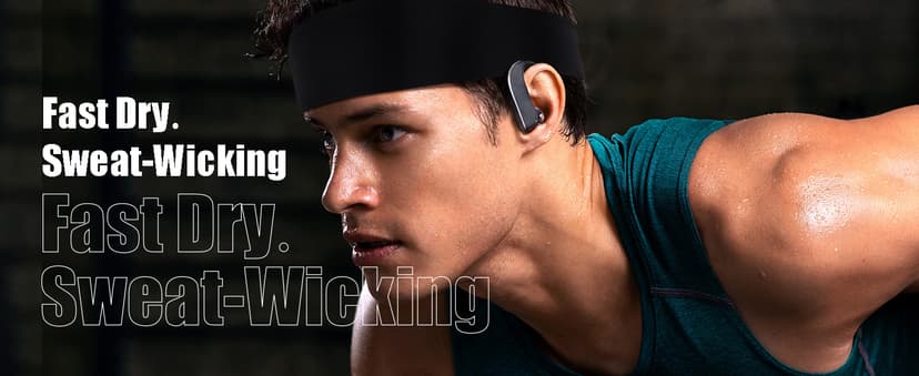 Braylin Men's Headbands, 3-Pack Head Band for Men, Sport Sweatbands for Running Fitness Yoga Cycling, Sweat Wicking Non Slip