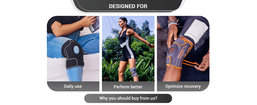 DR. BRACE ELITE Knee Brace with Side Stabilizers & Patella Gel Pads for Maximum Knee Pain Support and fast recovery for men and women-Please Check How To Size Video (Mercury, Large)