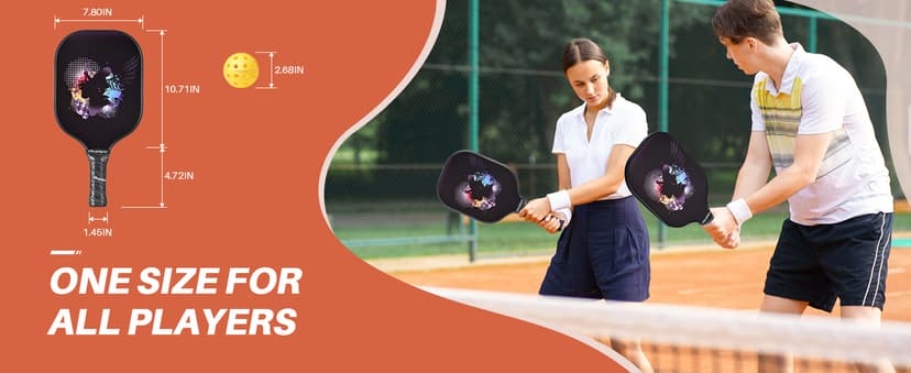 niupipo Pickleball Paddles Set of 2/4/1, USAPA Approved Graphite Carbon Fiber Pickleball Rackets, Polypropylene Honeycomb Core, Cushion 4.72In Grip, Bag/Cover, Pickle Ball Paddle Set for Men Women