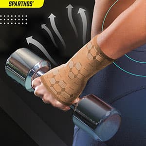 Sparthos Wrist Support Sleeves (Pair) – Medical Compression for Carpal Tunnel and Wrist Pain Relief – Wrist Brace for Men and Women – Made from Innovative Breathable Elastic Blend