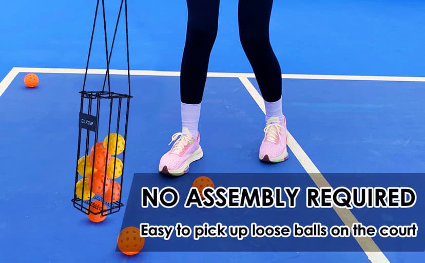 Portable Pickleball & Tennis Ball Collector - Pickleball Retriever Basket Carrier Gatherer Picker Hopper Container for Picking and Storage Training Tool for Ball