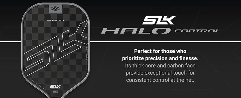 Selkirk Sport SLK Halo Raw Carbon Fiber Pickleball Paddle | Designed in The USA | Choose from The T700 Raw Carbon Fiber Power, The 18k Ultraweave Control, or The Kevlar Linkweave Thermoformed Pro