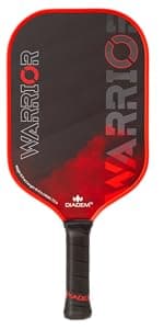 Diadem Warrior Pickleball Paddle | Carbon Fiber Face, 3X L-Core Hybrid Nomex Polymer Honeycomb Core, Grit Paint Surface for Spin, Control and Power | Indoor/Outdoor | USAPA Approved