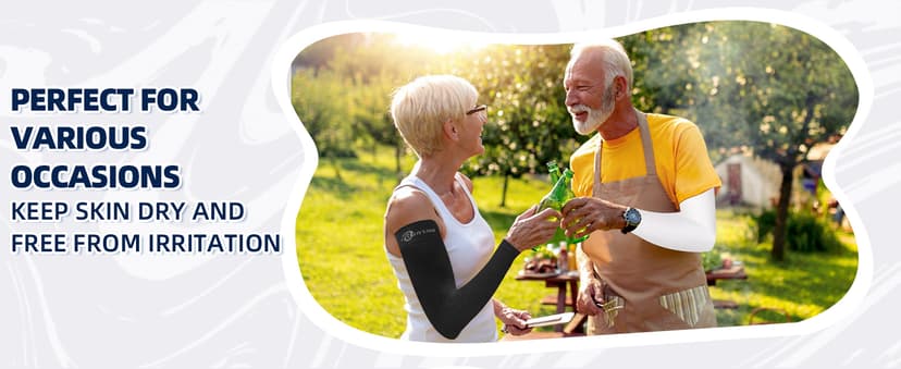 BHYTAKI UV Sun Protection Arm Sleeves, UPF 50 Sports Cooling Arm Compression Sleeves for Men Women Teenager