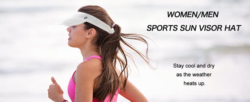WANDER Sports Sun Visor Hats Adjustable Running Golf Tennis Mesh Folding Cap for Women Men